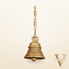 Pure Brass Dashavatar Engraved Hanging Temple Bell