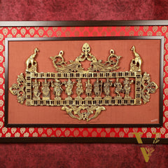 Pure Brass Dashavatar Wall Hanging on Wooden Frame with Premium Fabric | 21.5 Inch Height