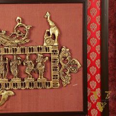 Pure Brass Dashavatar Wall Hanging on Wooden Frame with Premium Fabric | 21.5 Inch Height