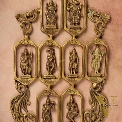 Pure Brass Dashavatar Wall Hanging - Unique Design 29.5 inch