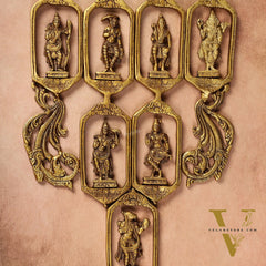 Pure Brass Dashavatar Wall Hanging - Unique Design 29.5 inch