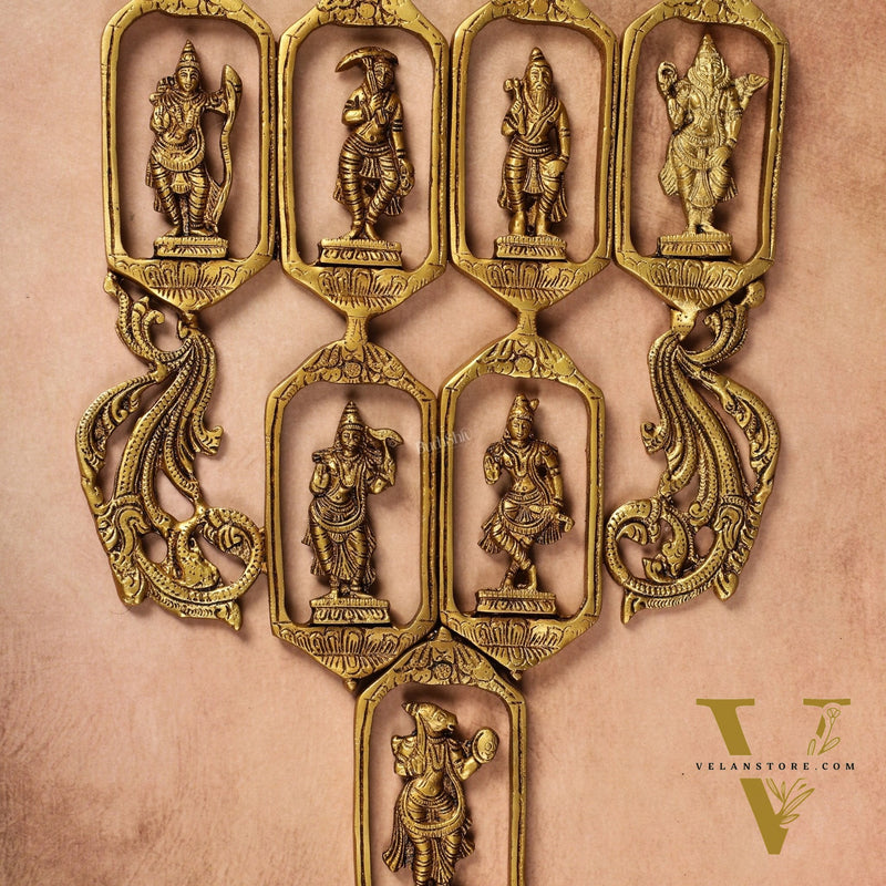 Pure Brass Dashavatar Wall Hanging - Unique Design 29.5 inch