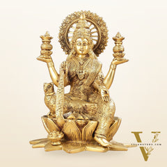 Pure Brass Dhan Lakshmi Idol -11 inch height