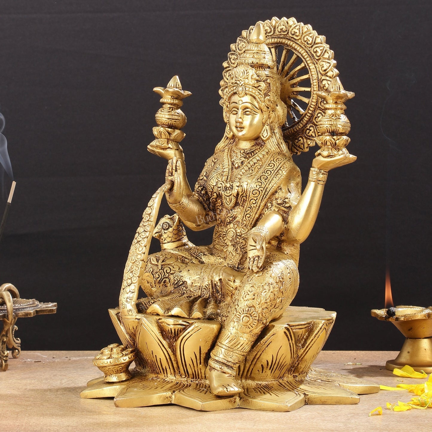 Pure Brass Dhan Lakshmi Idol -11 inch height