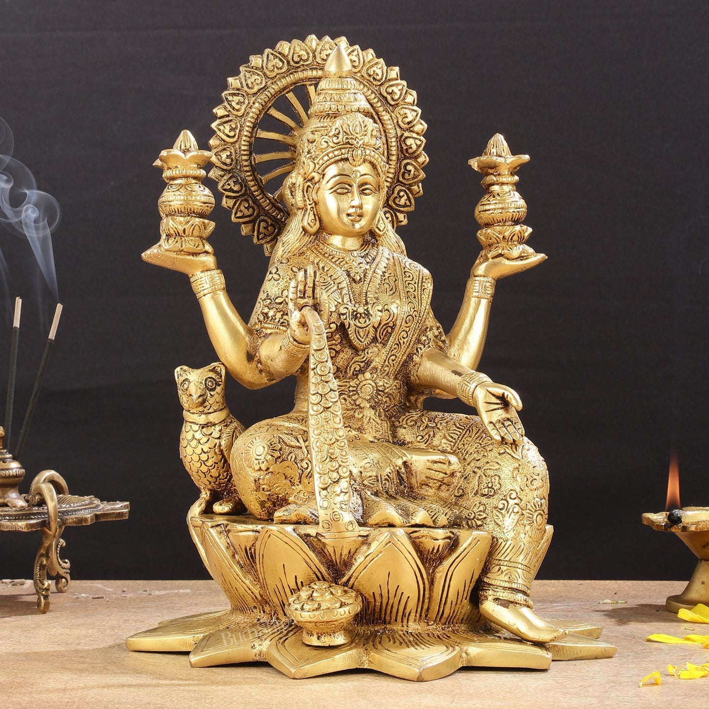 Pure Brass Dhan Lakshmi Idol -11 inch height