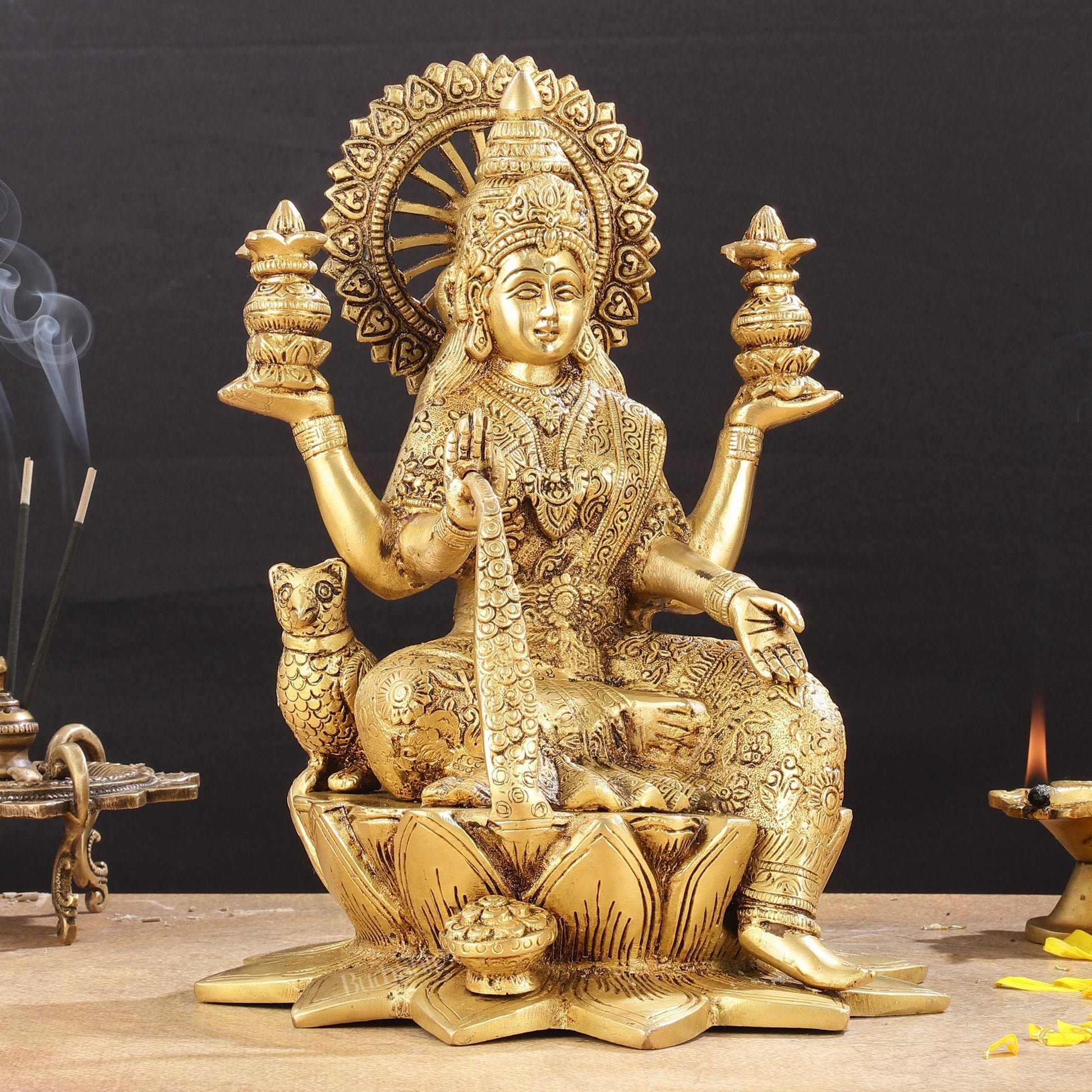 Pure Brass Dhan Lakshmi Idol -11 inch height