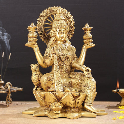 Pure Brass Dhan Lakshmi Idol -11 inch height