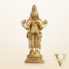 Pure Brass Dhanvantari God of Ancient Medicine Idol - 6.5 in Height