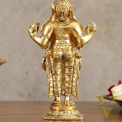 Pure Brass Dhanvantari God of Ancient Medicine Idol - 6.5 in Height