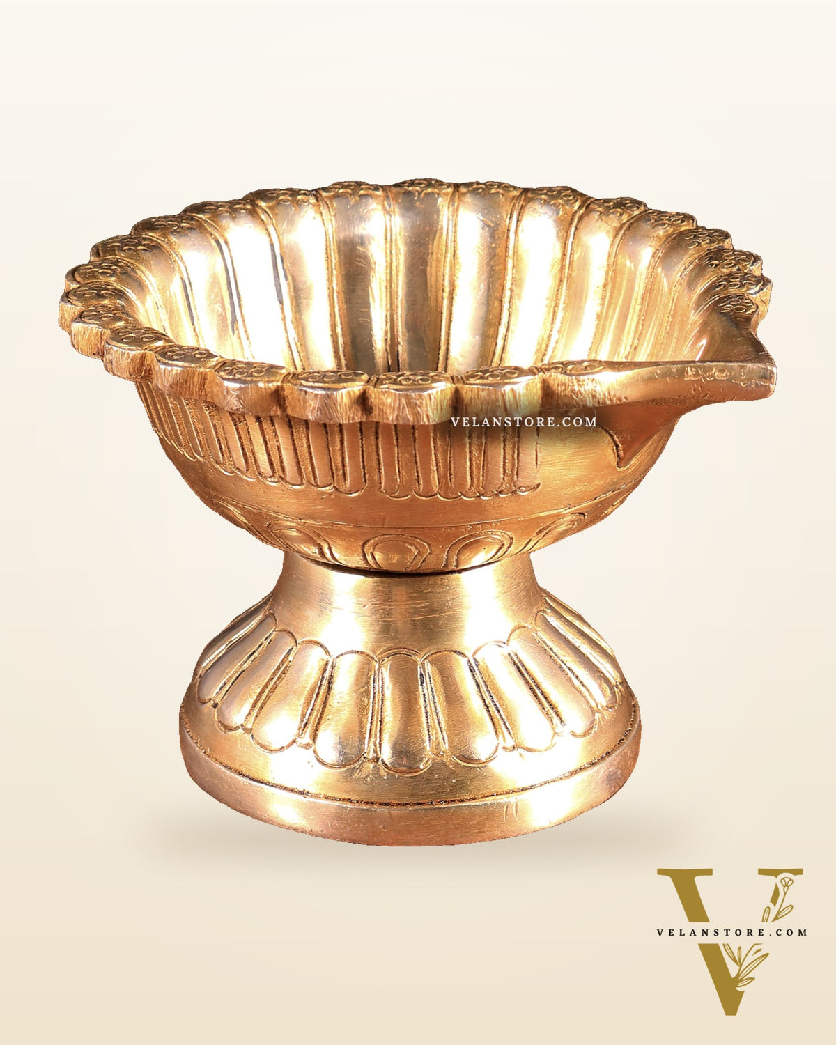 Pure Brass Diya with Large Bowl | Long Burning Time