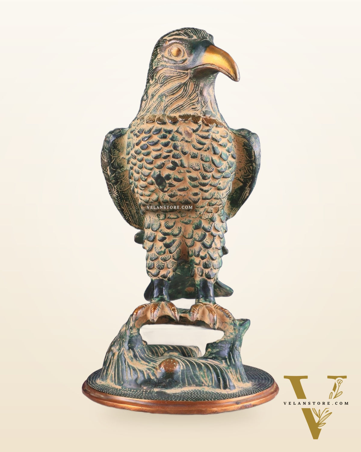 Pure Brass Eagle Statue in Antique patina | Vastu & Feng Shui 13"