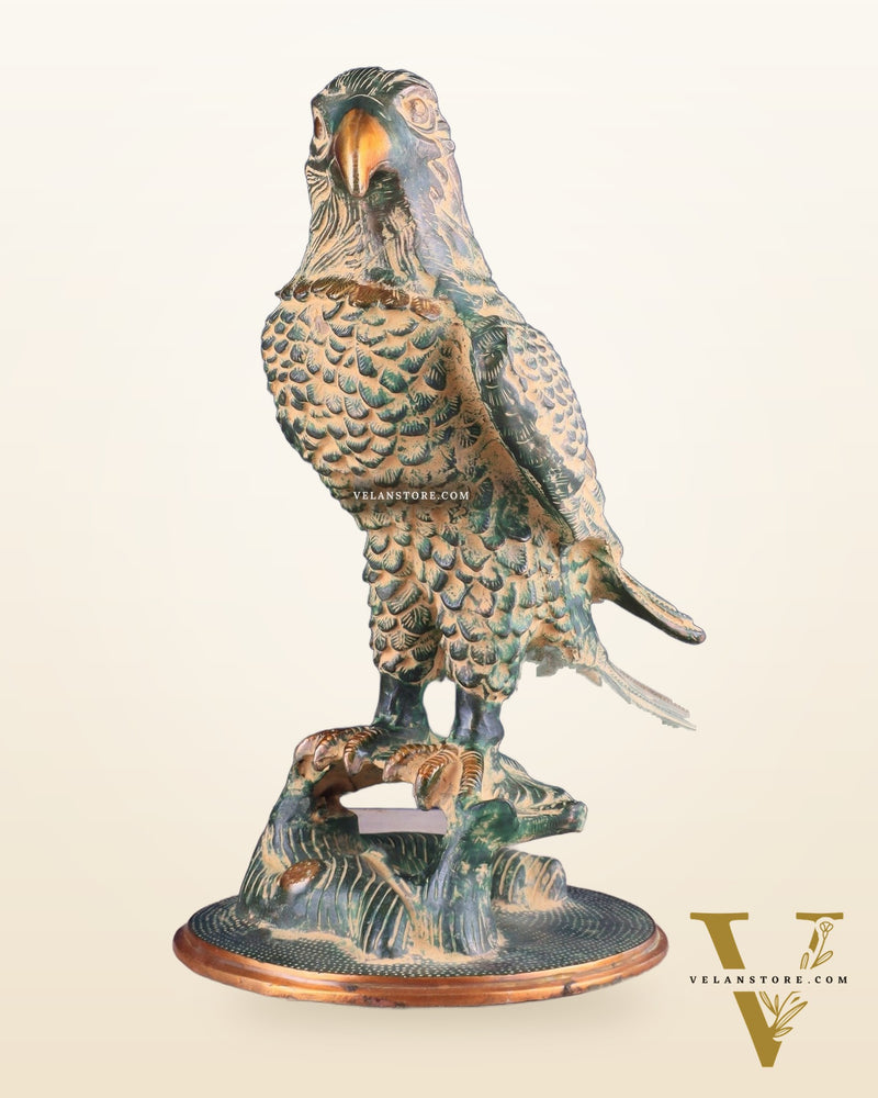 Pure Brass Eagle Statue in Antique patina | Vastu & Feng Shui 13"