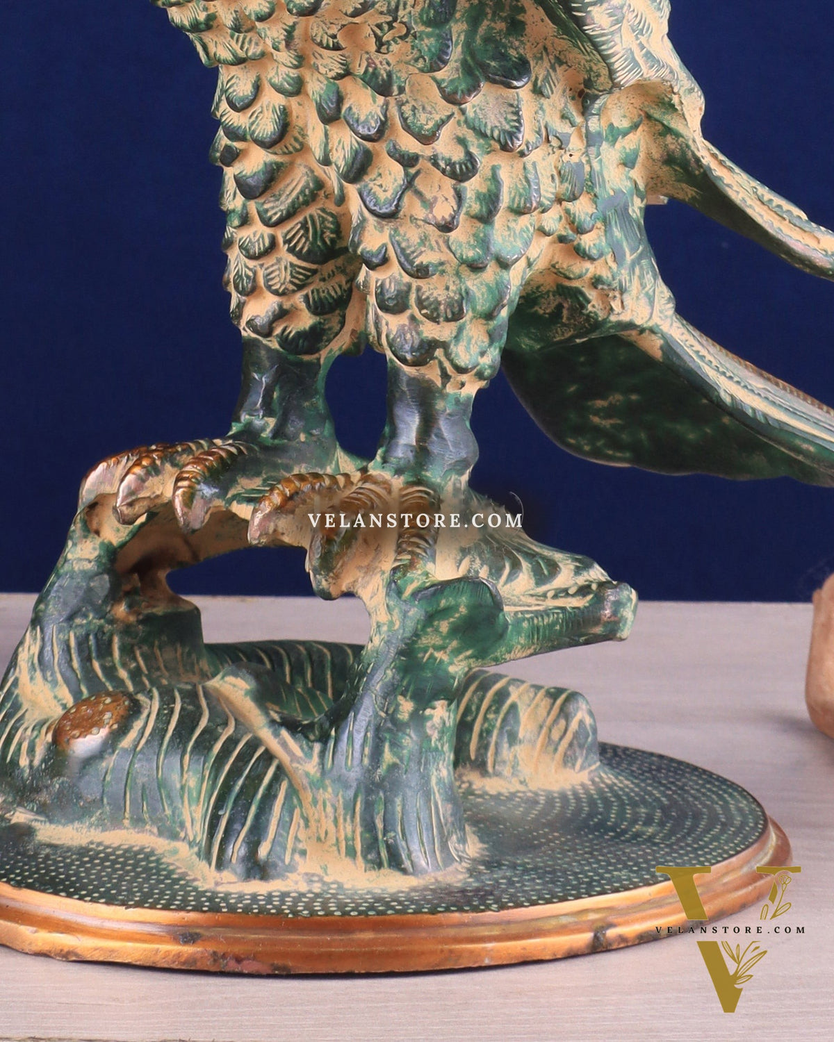 Pure Brass Eagle Statue in Antique patina | Vastu & Feng Shui 13"
