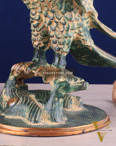 Pure Brass Eagle Statue in Antique patina | Vastu & Feng Shui 13"