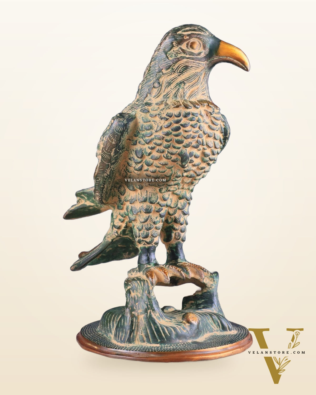 Pure Brass Eagle Statue in Antique patina | Vastu & Feng Shui 13"