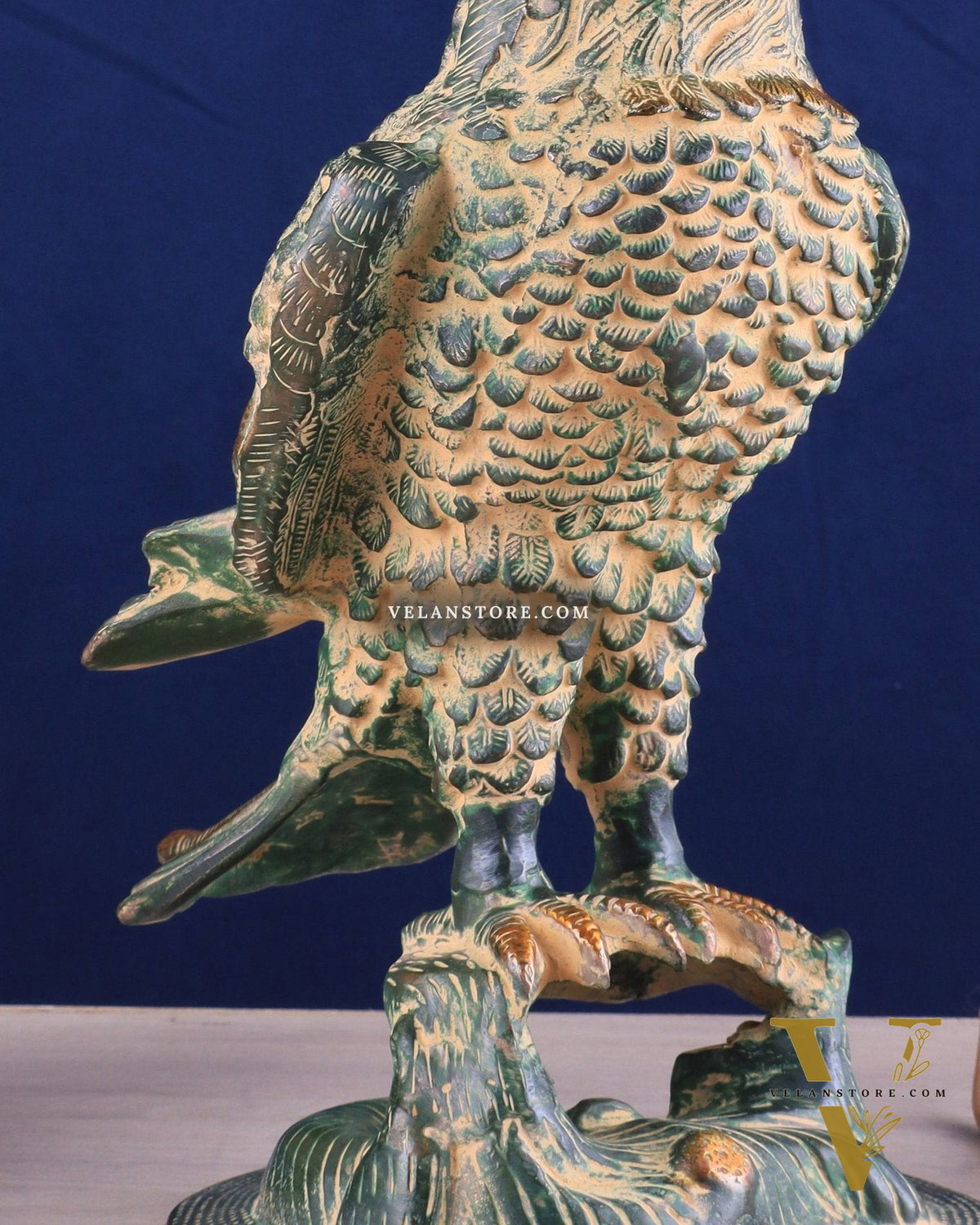 Pure Brass Eagle Statue in Antique patina | Vastu & Feng Shui 13"
