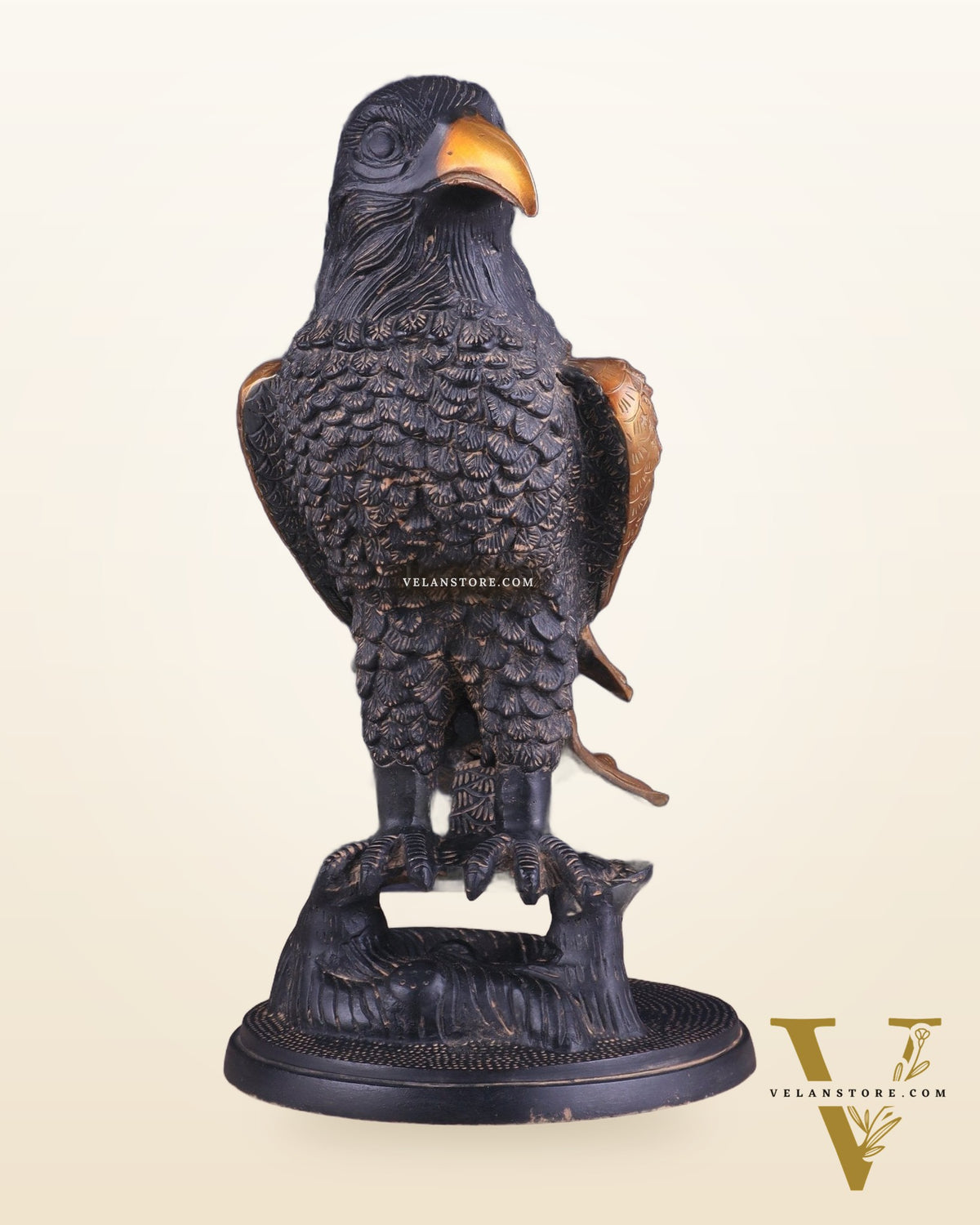 Pure Brass Eagle Statue in Antique Tone | Vastu & Feng Shui 13"