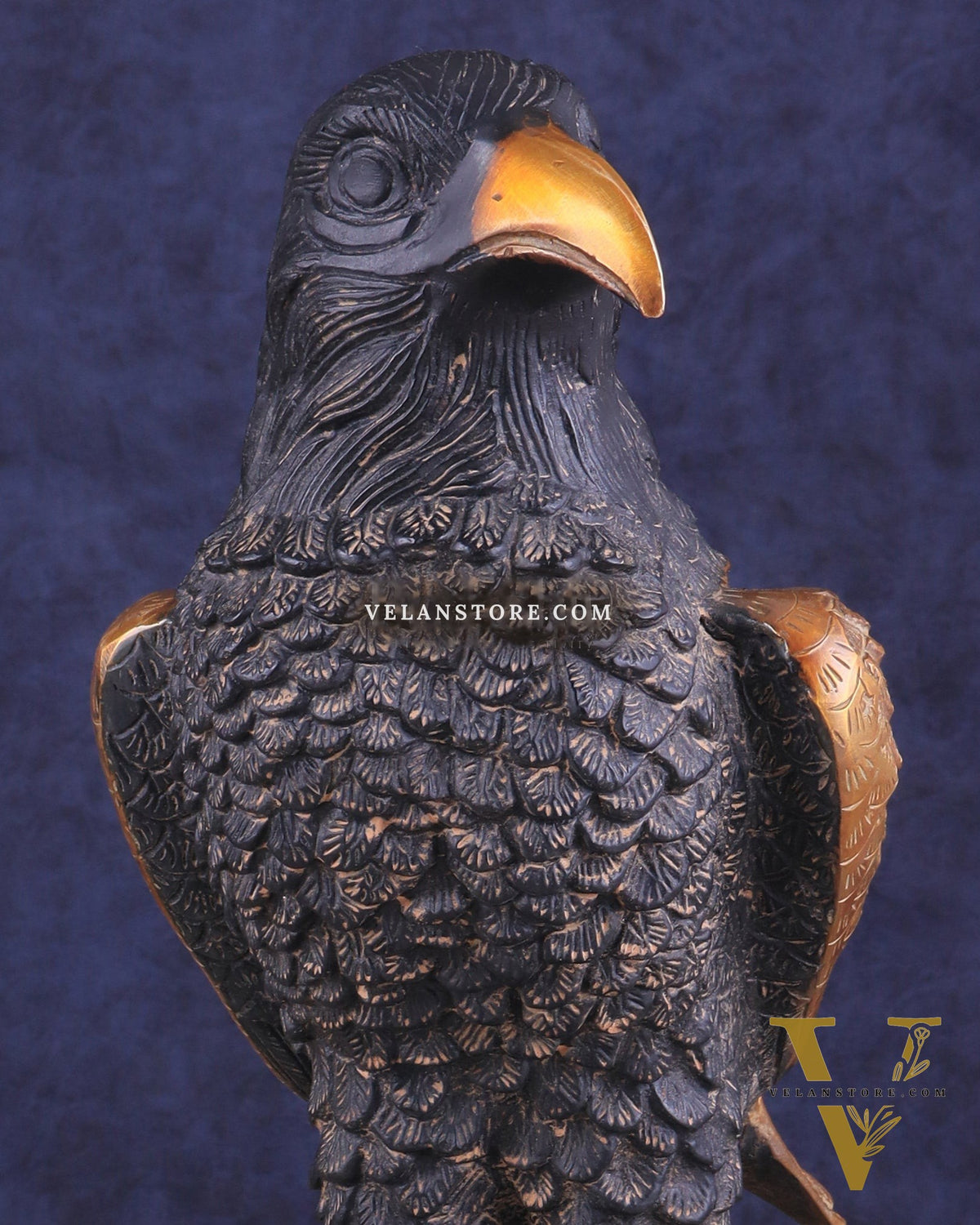 Pure Brass Eagle Statue in Antique Tone | Vastu & Feng Shui 13"