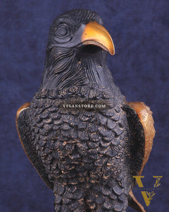 Pure Brass Eagle Statue in Antique Tone | Vastu & Feng Shui 13"