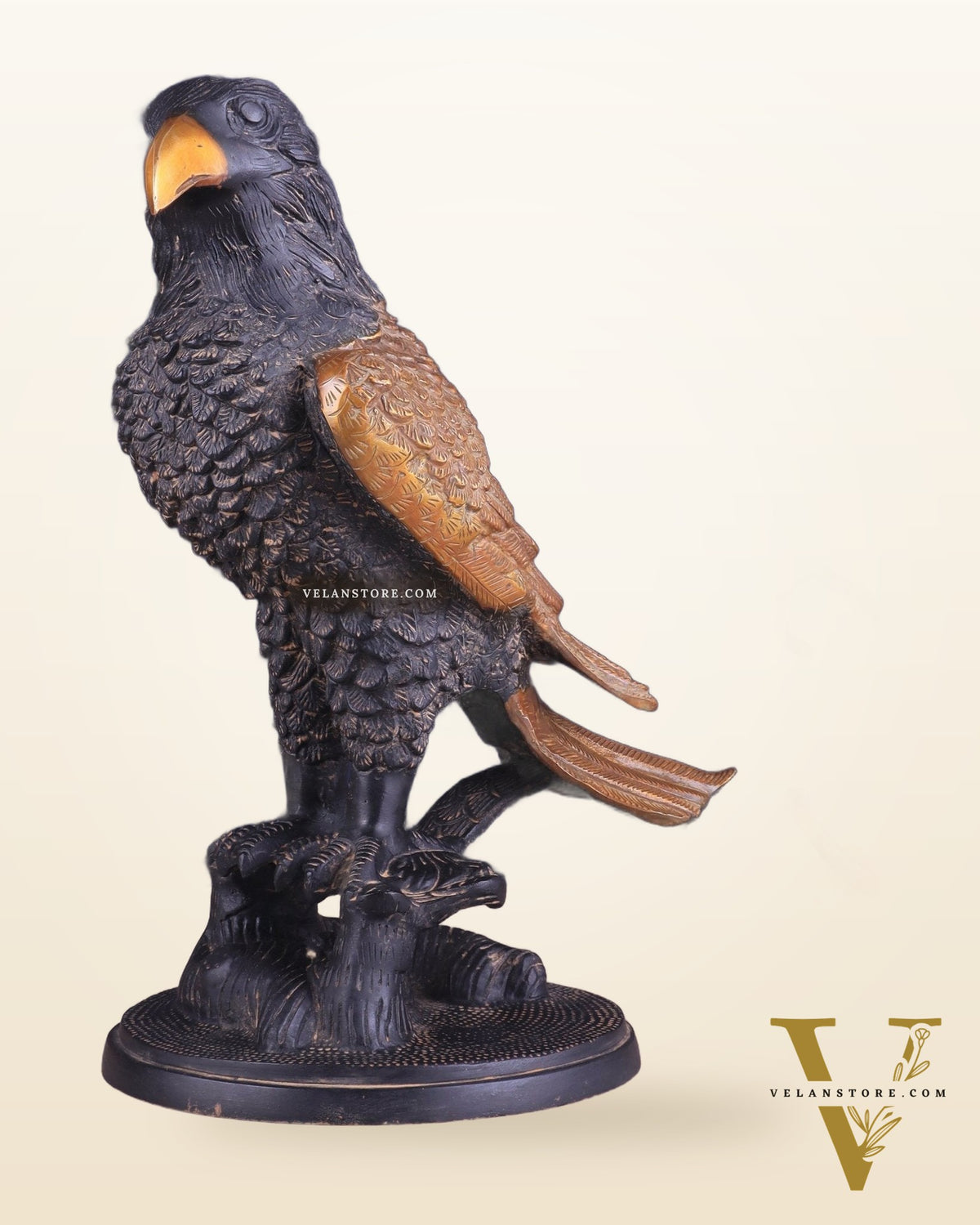 Pure Brass Eagle Statue in Antique Tone | Vastu & Feng Shui 13"