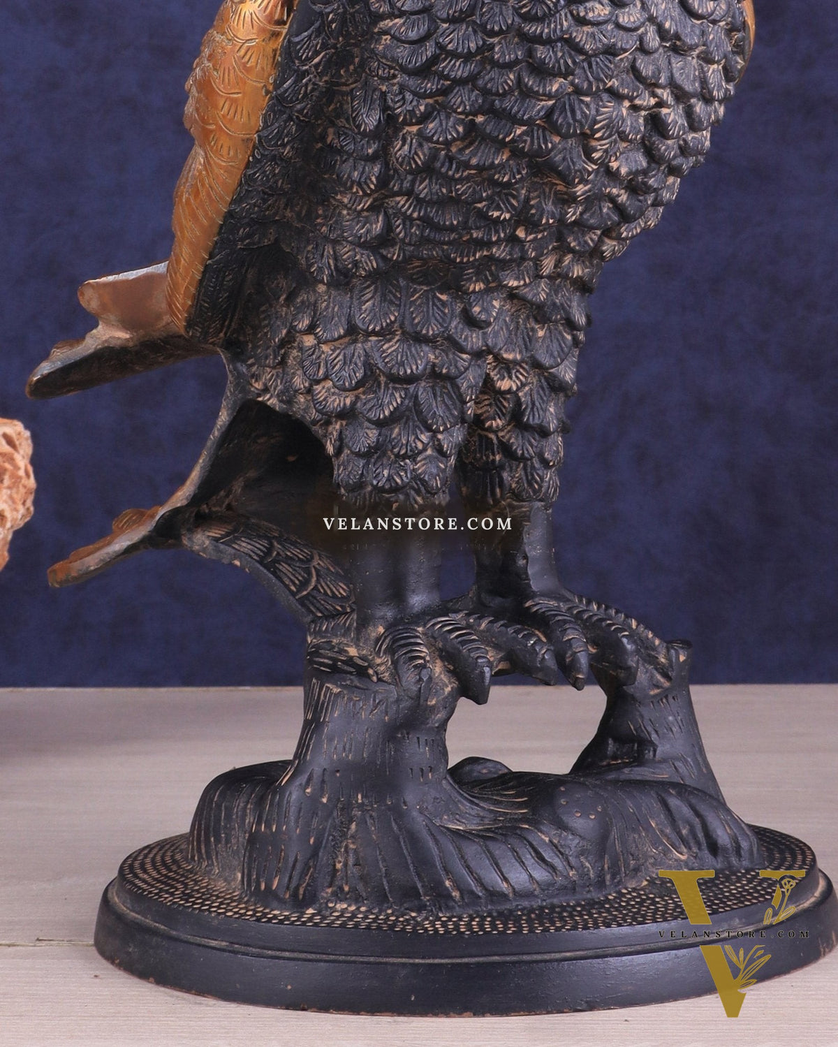 Pure Brass Eagle Statue in Antique Tone | Vastu & Feng Shui 13"