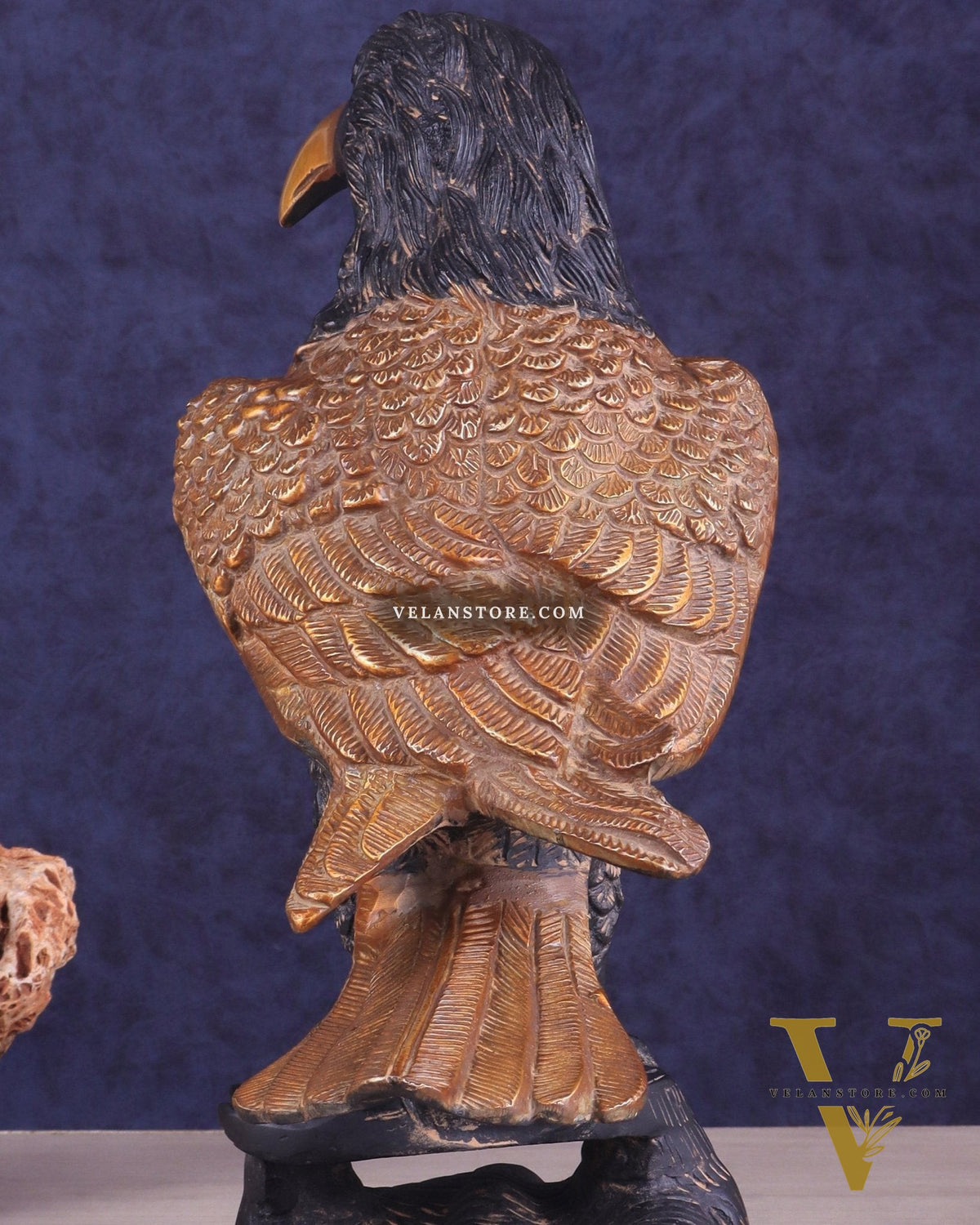 Pure Brass Eagle Statue in Antique Tone | Vastu & Feng Shui 13"