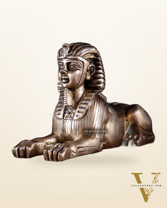 Pure Brass Egyptian Sphinx of Giza Statue – Handcrafted Decorative Piece 8"
