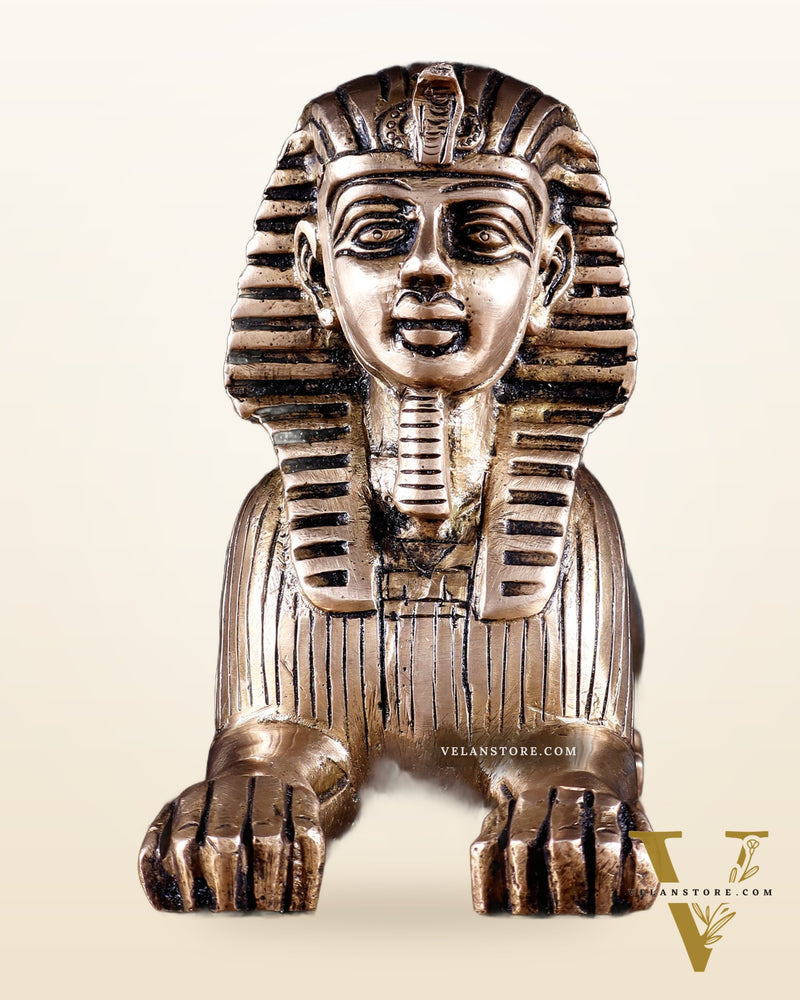 Pure Brass Egyptian Sphinx of Giza Statue – Handcrafted Decorative Piece 8"