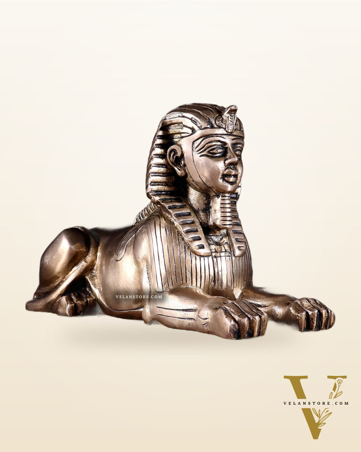 Pure Brass Egyptian Sphinx of Giza Statue – Handcrafted Decorative Piece 8"