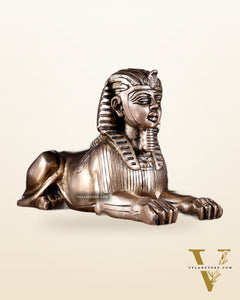 Pure Brass Egyptian Sphinx of Giza Statue – Handcrafted Decorative Piece 8"