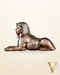 Pure Brass Egyptian Sphinx of Giza Statue – Handcrafted Decorative Piece 8"