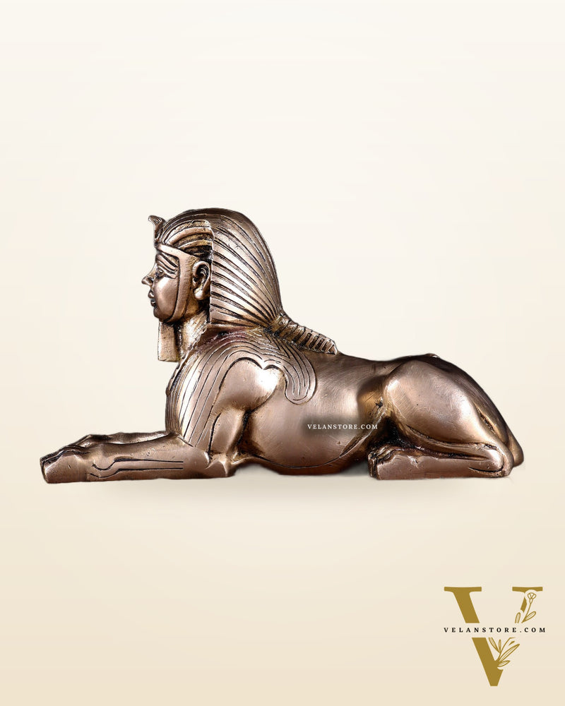 Pure Brass Egyptian Sphinx of Giza Statue – Handcrafted Decorative Piece 8"