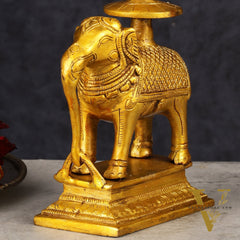 Pure Brass Elephant Candle Holder - Elegant and Decorative