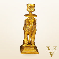 Pure Brass Elephant Candle Holder - Elegant and Decorative