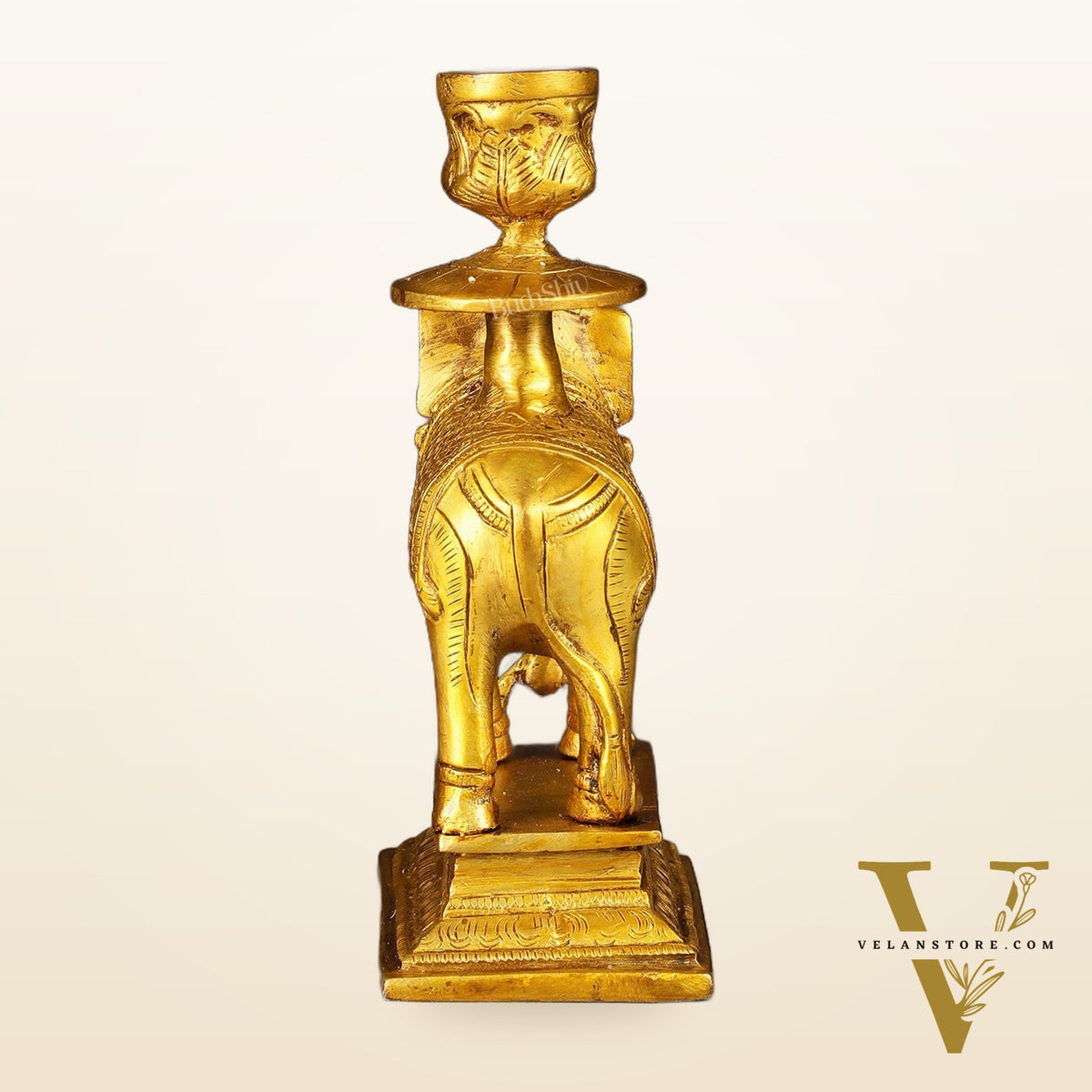 Pure Brass Elephant Candle Holder - Elegant and Decorative