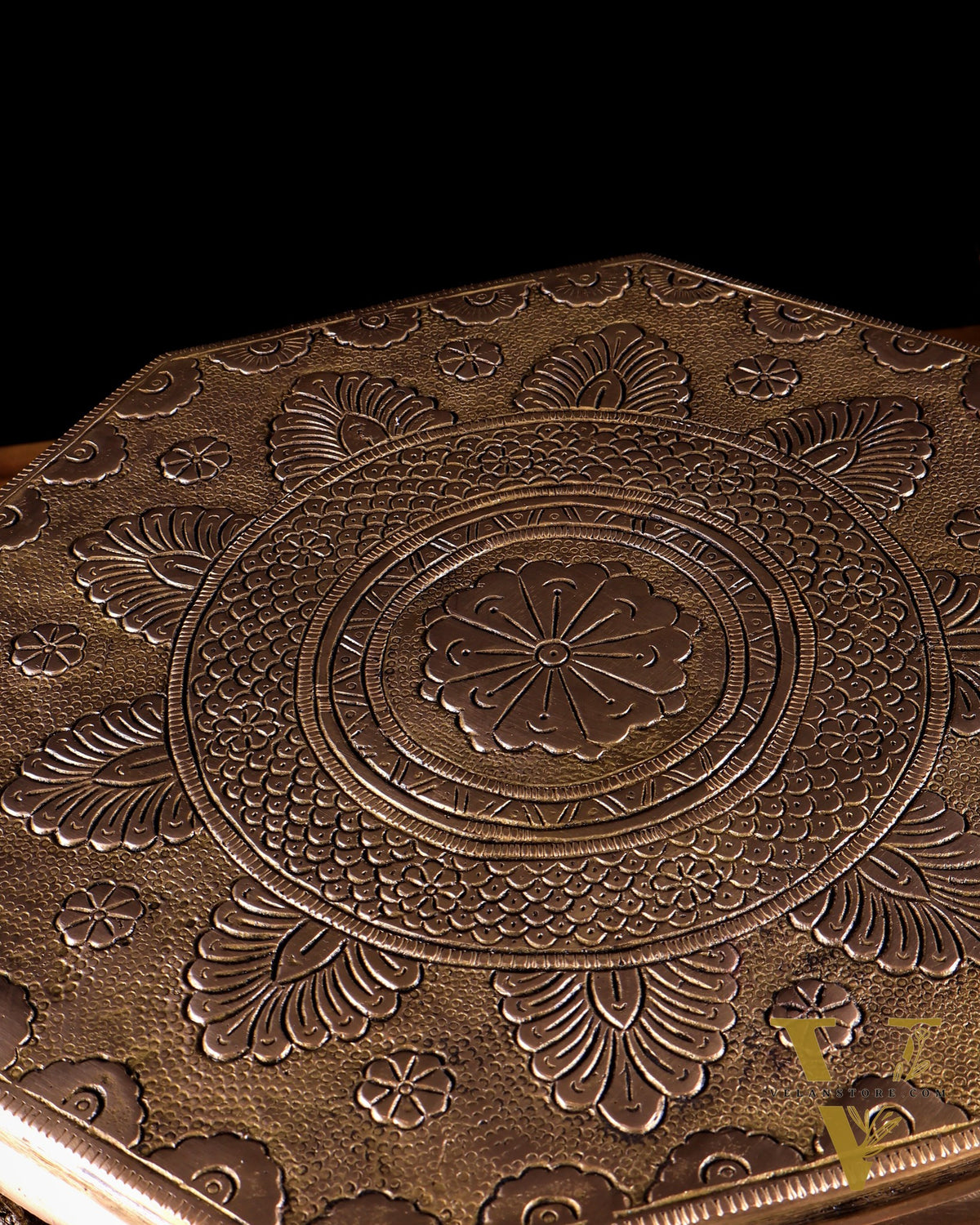 Pure Brass Elephant-Legged Chowki Stool for Pooja Rooms 12 inch