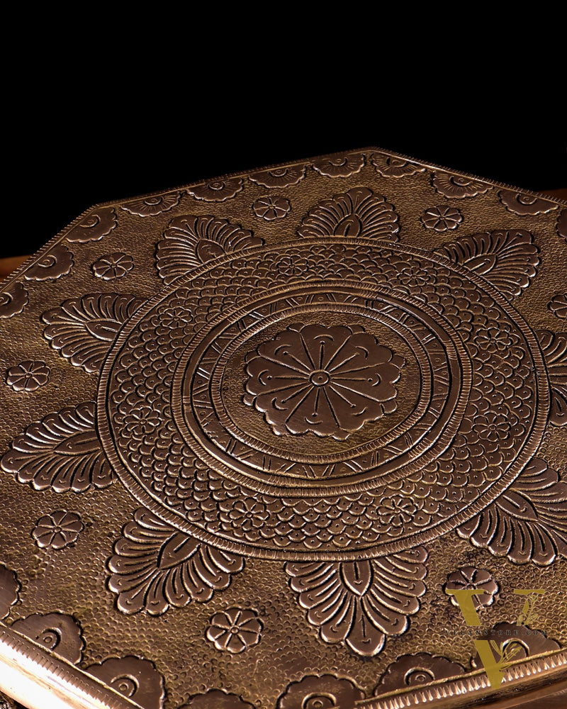 Pure Brass Elephant-Legged Chowki Stool for Pooja Rooms 12 inch
