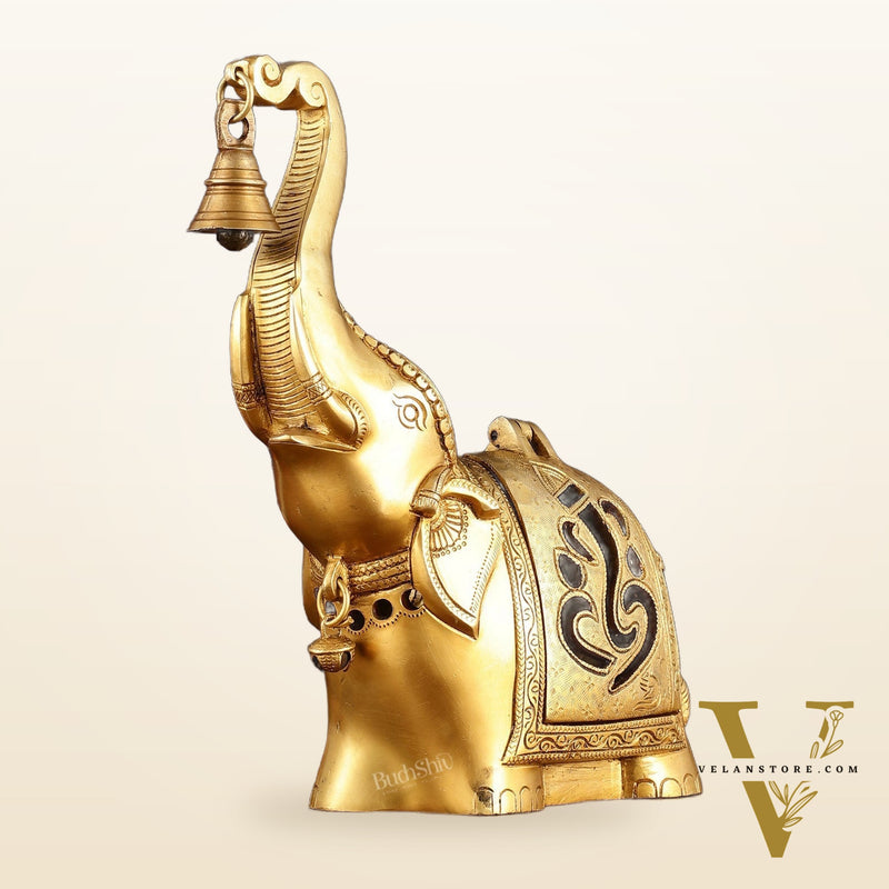 Pure Brass Elephant T light candle holder brass lamp 10.5"
