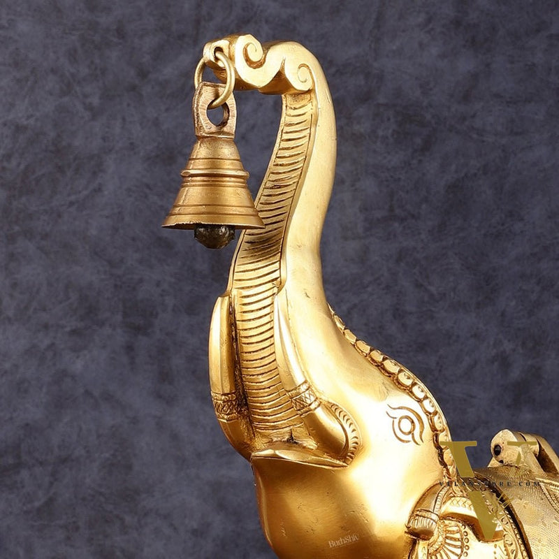 Pure Brass Elephant T light candle holder brass lamp 10.5"