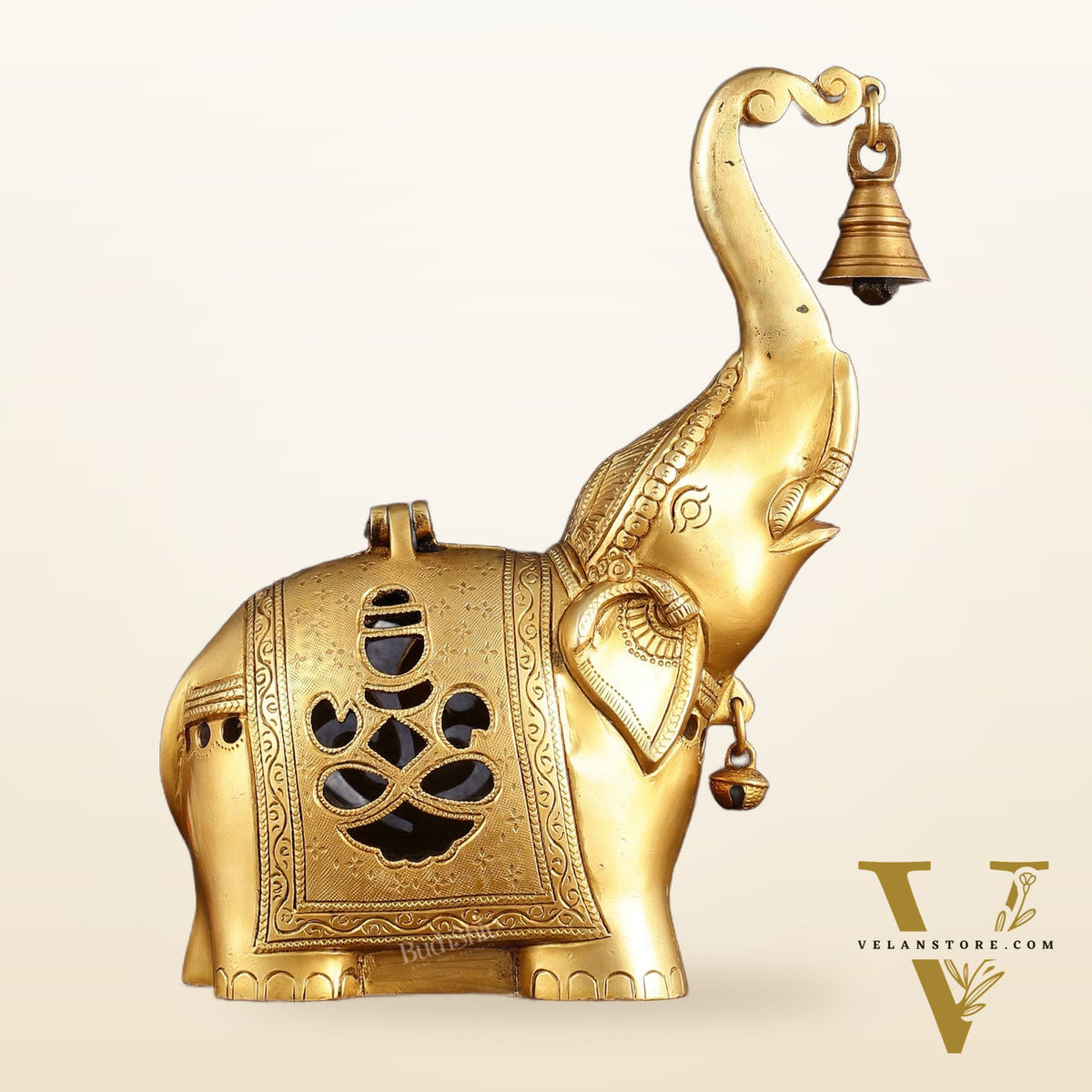 Pure Brass Elephant T light candle holder brass lamp 10.5"