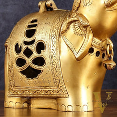 Pure Brass Elephant T light candle holder brass lamp 10.5"