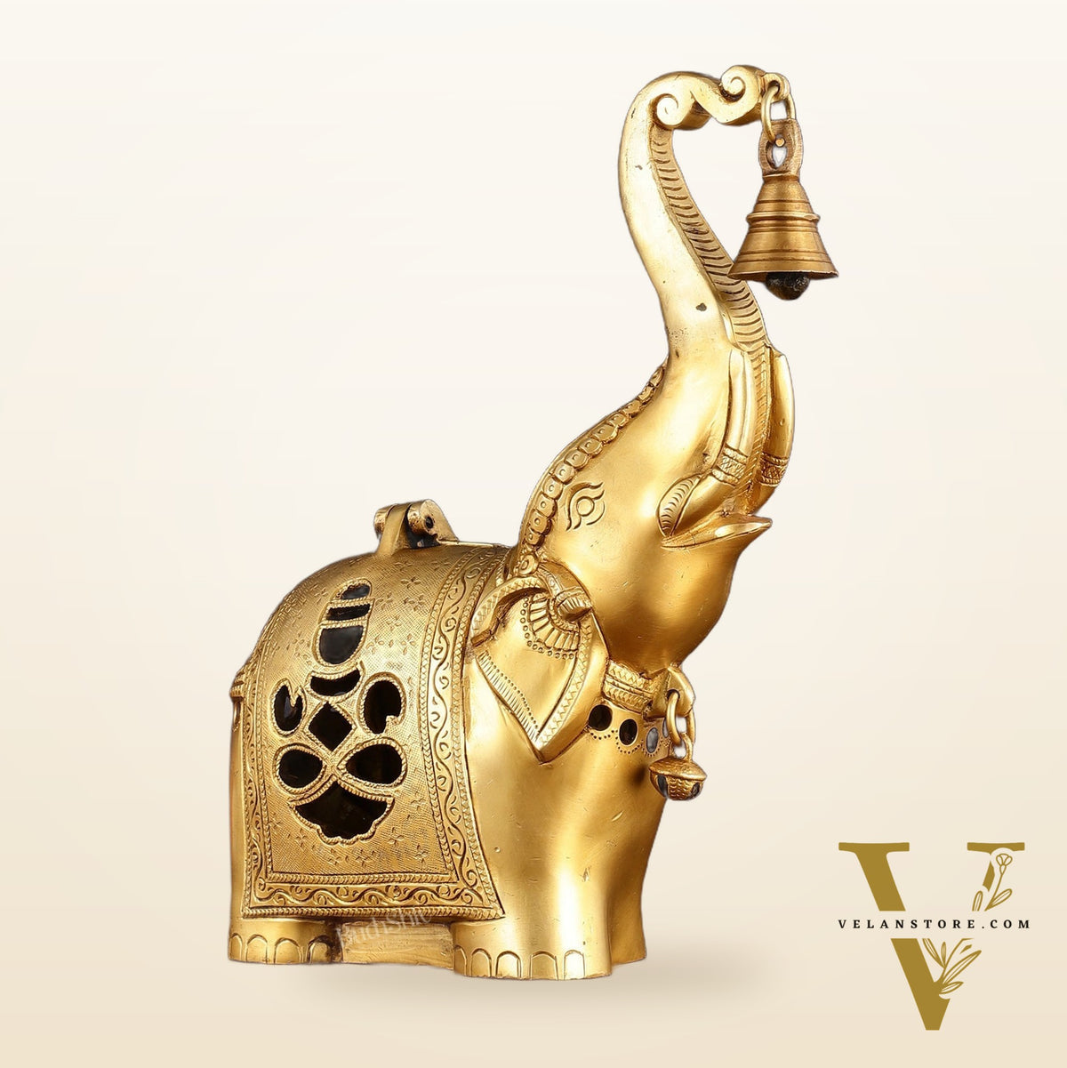 Pure Brass Elephant T light candle holder brass lamp 10.5"