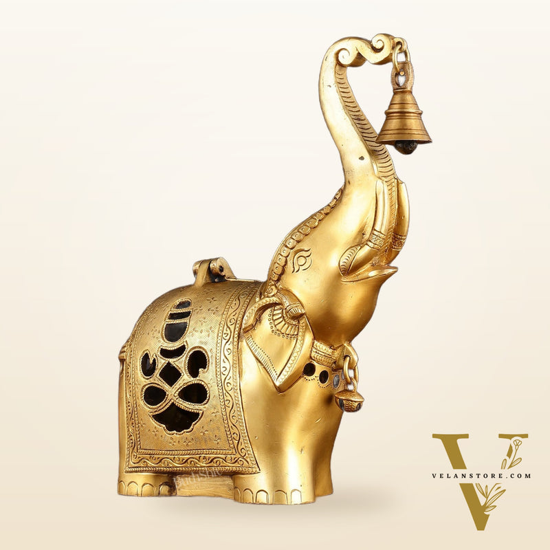 Pure Brass Elephant T light candle holder brass lamp 10.5"