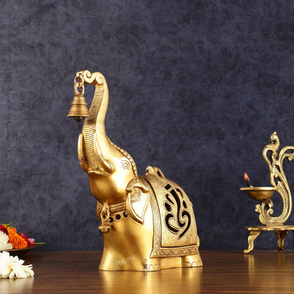 Pure Brass Elephant T light candle holder brass lamp 10.5"