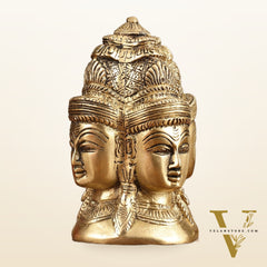 Pure Brass Four Faces Shiva Mukhalingam Charmukha - 5 in Height