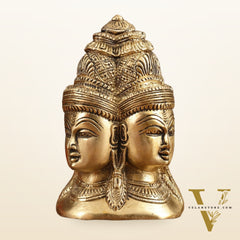 Pure Brass Four Faces Shiva Mukhalingam Charmukha - 5 in Height