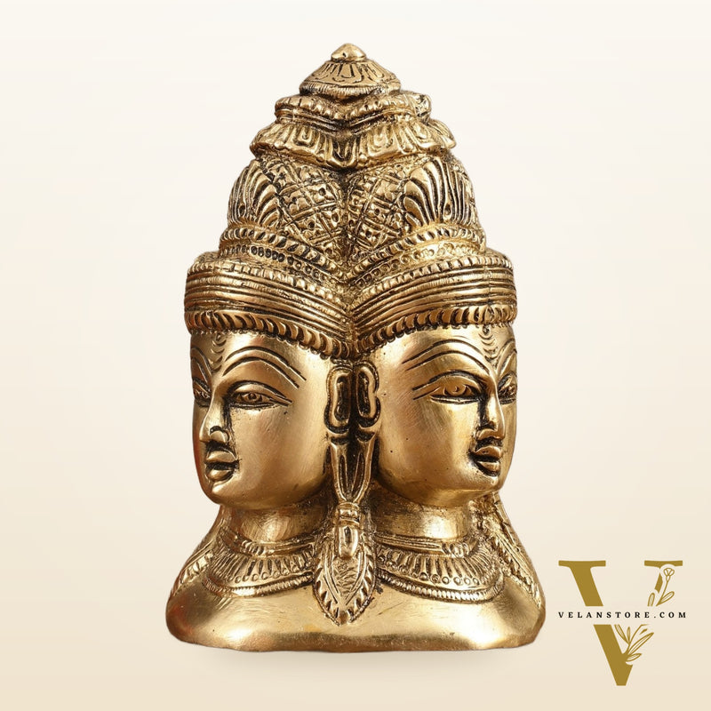 Pure Brass Four Faces Shiva Mukhalingam Charmukha - 5 in Height