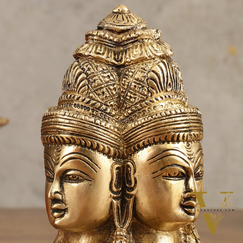 Pure Brass Four Faces Shiva Mukhalingam Charmukha - 5 in Height