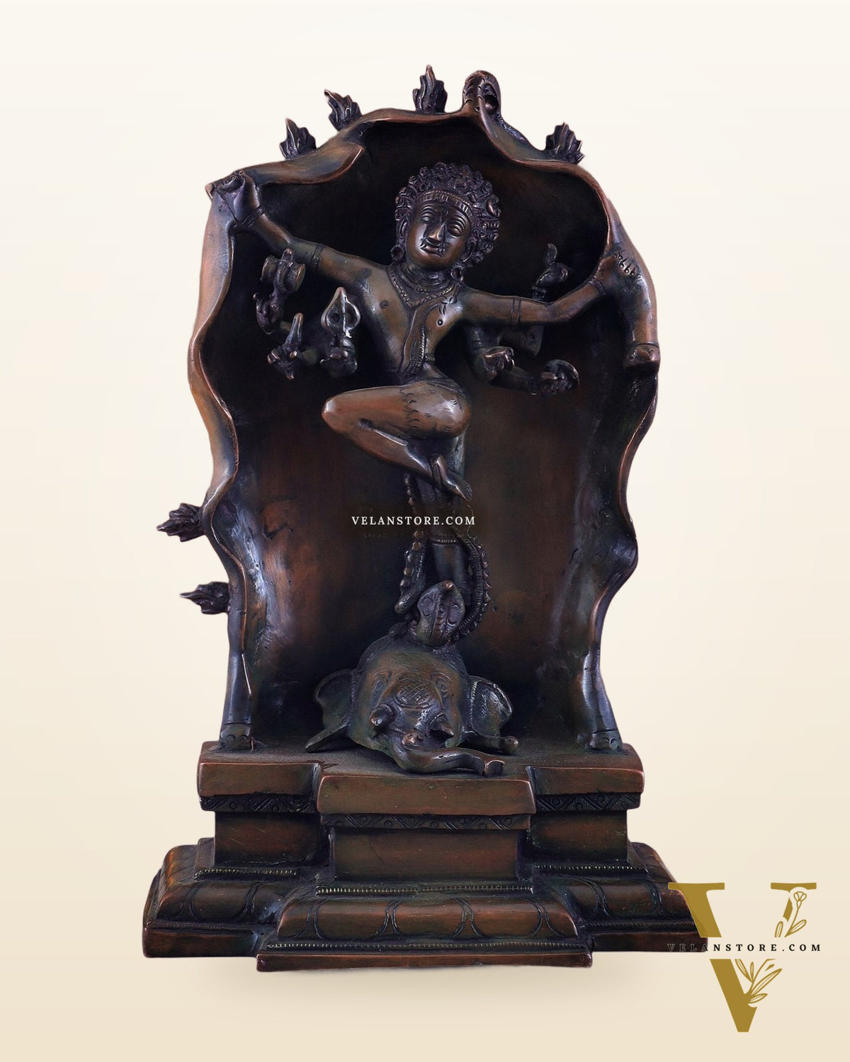 Pure Brass Gajasurasamhara Shiva Idol dancing shiva antique bronze tone