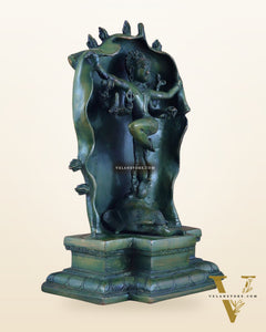 Pure Brass Gajasurasamhara Shiva Idol dancing shiva Green Finish